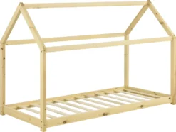 [en.casa] Kinderbett 90x200cm Haus Holz Natur Bettenhaus Hausbett Kinderzimmer Bett Kinder Kiefernholz Holzfarben -Barbie Store 6431569e1d8a6e22d85b5a7a4d4553c2