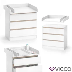 Vicco Wickelkommode Emma Weiß Sonoma 80 X 78 X 48 Cm Holzwerkstoff -Barbie Store 645da86e777668613eca967d825c8cc7