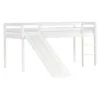 Homestyle4u 2124, Hochbett Mit Rutsche Und Lattenrost Kinderbett Weiß Kiefer 90x200 Cm Jugendbett Spielbett Rutschbett