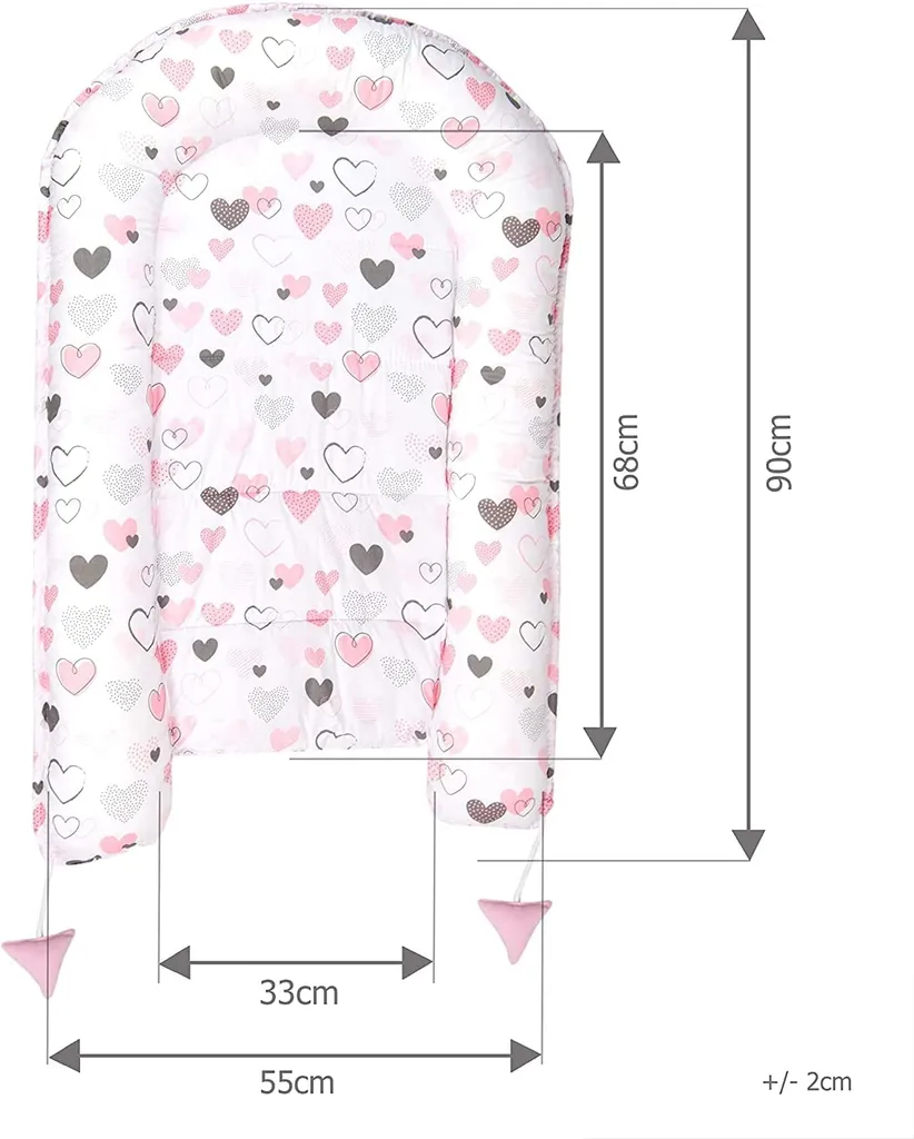 PIMKO Babynest 2seitig Minky Babynestchen Für Baby Kuschelnest Babykokon Für Säuglinge Und Neugeborene Babykissen Für Zuhause 55 X 90 Cm - ROSA Herzen 5 PIMKO Babynest 2seitig Minky Babynestchen Für Baby Kuschelnest Babykokon Für Säuglinge Und Neugeborene Babykissen Für Zuhause 55 X 90 Cm - ROSA Herzen – Bild 3