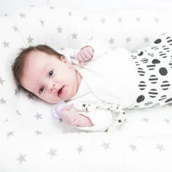 Babynest Kokon Neugeborene 90 X 50 Cm - Handmade Kuschelnest Baby Nestchen Aus Baumwolle Sternchen Grau-Weiß -Barbie Store 655aadeaaf8d1604c549662415b2c9b0