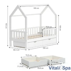 VitaliSpa Kinderbett Hausbett Spielbett Wiki 80x160 Inkl Matratze 2 Schubladen 11 VitaliSpa Kinderbett Hausbett Spielbett Wiki 80x160 Inkl Matratze 2 Schubladen -Barbie Store 67e5816529e0fd0e40f57845fb621254