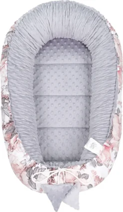 Warmes Nestchen Baby 90x50 Cm - Kuschelnest Neugeborene Nestchen Winter / Herbst Kokon Babynest Wilde Rose Grau -Barbie Store 67fa16dfad2788b1e0bc2bf91f6042df