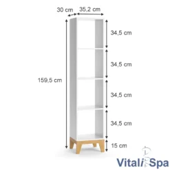 VitaliSpa Kinderregal Hochregal Würfelregal Malia Weiß Eiche Modern 35x160 Cm Kinderzimmer Regal Kindermöbel Ablage Fach Spielzeugaufbewahrung Spielzeugablage Kinderkleidung -Barbie Store 6d14178ad97726281ca8b7c50bf7d5d5