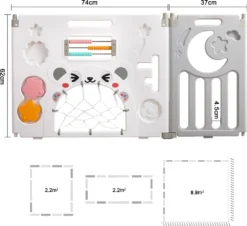 Dripex Laufgitter Laufstall Baby Absperrgitter 14-Paneele Schutzgitter Krabbelgitter Für Kinder Aus Kunststoff Mit Tür Und Spielzeugboard-Grau-Weiß -Barbie Store 6e747a0c7bc54c13c67edef5949cd02f