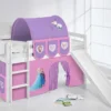Hochbett JELLE 190x90cm In Weiss Mit RUTSCHE Und Lila FROZEN / Eiskönigin / Anna & Elsa Vorhang. Kinderbett & Spielbett Von LILOKIDS -Barbie Store 6e9f571331f1d53eeb14230e484df1e2
