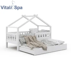 VitaliSpa Kinderbett + Bettschublade Design Weiß 167,6 X 87,6 X 133,6 Cm Massivholz -Barbie Store 6f133239c2a236b671598c34286cb9d9