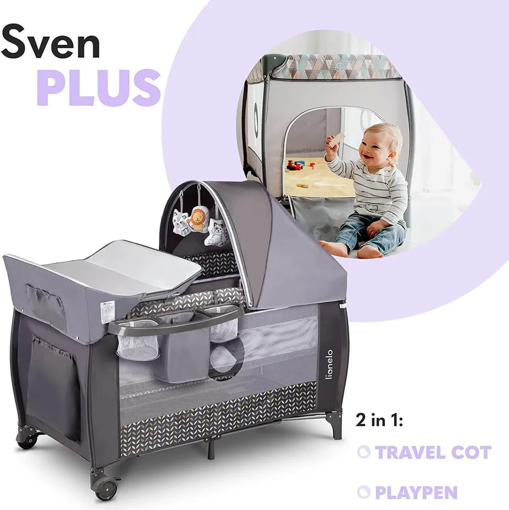 Reisebett Lionelo Sven Plus Grey Scandi Babybett Kinderbett Mit Wickelablage Klappbar 8 Reisebett Lionelo Sven Plus Grey Scandi Babybett Kinderbett Mit Wickelablage Klappbar – Bild 6