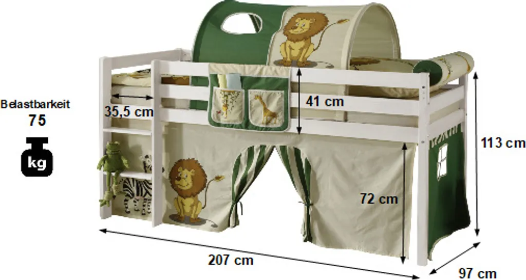 Hochbett Aron 90*200 Cm Kiefer Massiv Weiß Kinderzimmer Spiel Holz Stockbett 3 Hochbett Aron 90*200 Cm Kiefer Massiv Weiß Kinderzimmer Spiel Holz Stockbett
