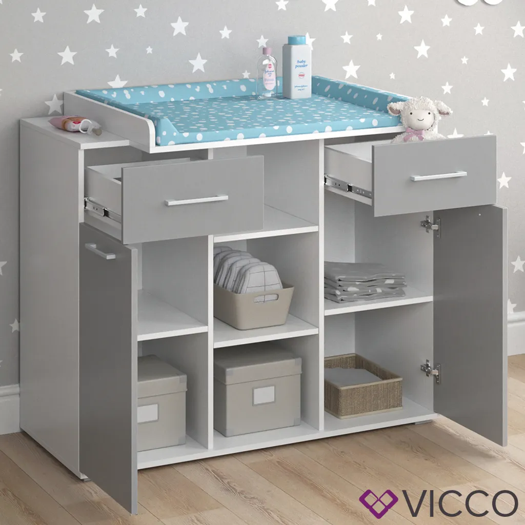 Vicco Wickelkommode Leonie Weiß Grau 113 X 109 X 70 Cm Holzwerkstoff 7 Vicco Wickelkommode Leonie Weiß Grau 113 X 109 X 70 Cm Holzwerkstoff – Bild 5