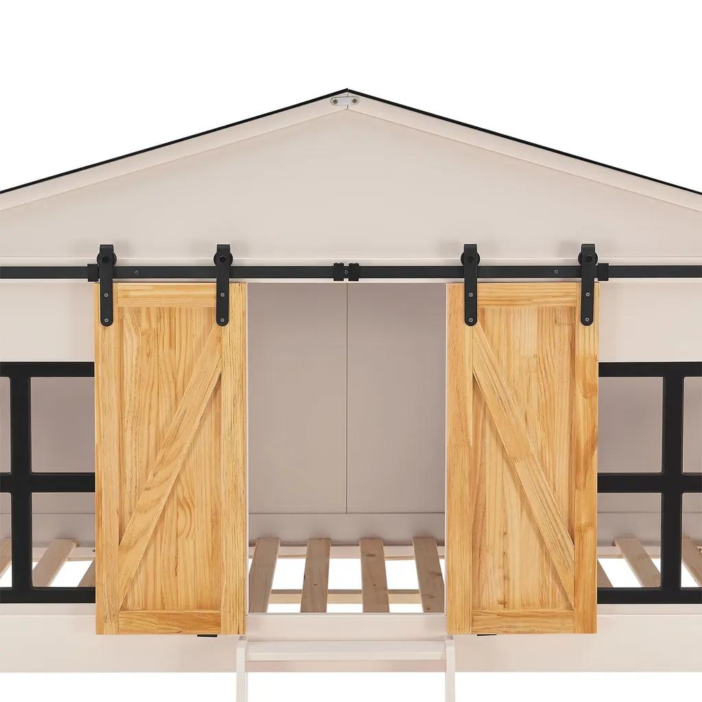 Juskys Kinderbett Farmhaus 90 X 200 Cm Mit Treppe, Dach & Fenster – Hochbett Rosa Für Kinder – Lattenrost Bis 150 Kg – Hausbett Aus Massivholz 16 Juskys Kinderbett Farmhaus 90 X 200 Cm Mit Treppe, Dach & Fenster – Hochbett Rosa Für Kinder – Lattenrost Bis 150 Kg – Hausbett Aus Massivholz – Bild 14