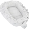 Babynestchen Velvet Kuschelnest Für Neugeborene 90x50 Cm - Baby Nestchen Bett Kokon Fleecestoff Grau