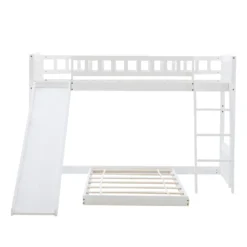 Merax Etagenbetten 90x200cm/90x200cm Hochbett Für 2 Kinder, Doppel Stockbett Teilbar Zu 2 Einzelbetten, Kinderbett Mit Rutsche Und Lattenrost, Weiß 29 Merax Etagenbetten 90x200cm/90x200cm Hochbett Für 2 Kinder, Doppel Stockbett Teilbar Zu 2 Einzelbetten, Kinderbett Mit Rutsche Und Lattenrost, Weiß -Barbie Store 728270a499a2dbf564056d40af00b441