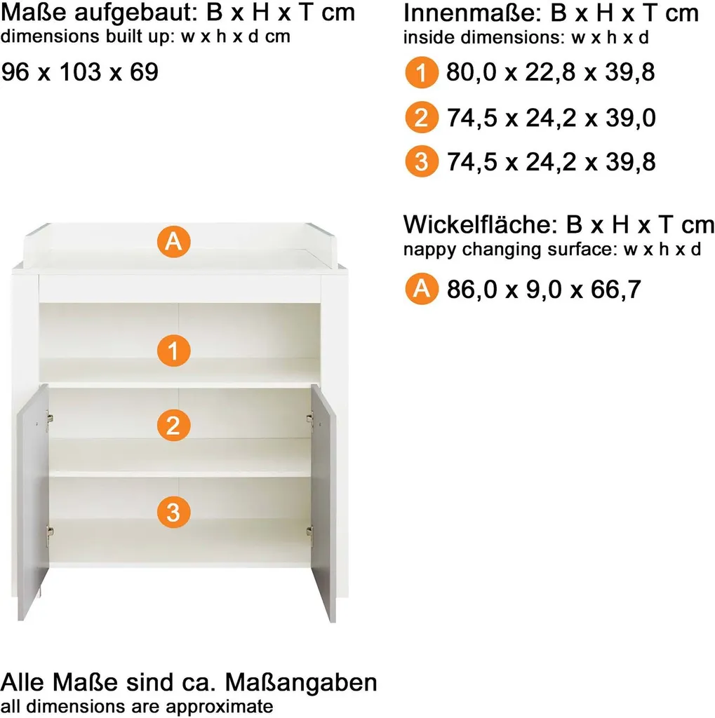 Trendteam Babyzimmer 4-teilige Kombination Pia Weiß Melamin/Lichtgrau Melamin 18 Trendteam Babyzimmer 4-teilige Kombination Pia Weiß Melamin/Lichtgrau Melamin – Bild 16