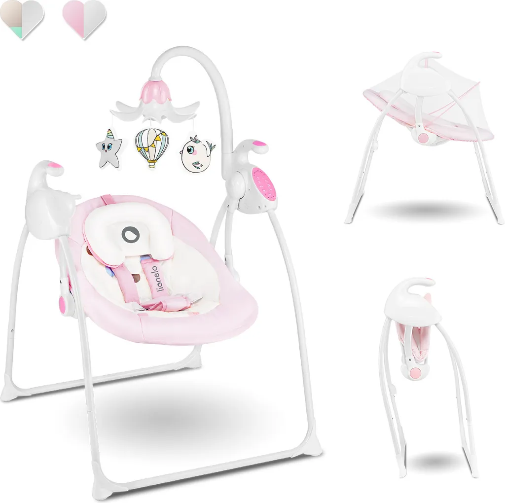 Lionelo Robin Baby Wippe Babyschaukel Elektrisch Mit Liegefunktion Von 0 Bis 9 Kg Moskitonetz Melodien Spieluhr Rosa 3 Lionelo Robin Baby Wippe Babyschaukel Elektrisch Mit Liegefunktion Von 0 Bis 9 Kg Moskitonetz Melodien Spieluhr Rosa
