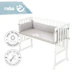 Roba Stuben- & Beistellbett 3in1 Weiß, ‚roba Style‘, Für Alle Elternbetthöhen, Inklusive Matratze, Nestchen Und Barriere -Barbie Store 72a8e3539a479f523235a611708fb302