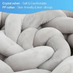 EINFEBEN 3M Baby Nestchen Bettschlange Babyschlafhilfe Kinder Baby Stereotypes Kissen Grau -Barbie Store 72df01a9b2860a9aff20960957040e74