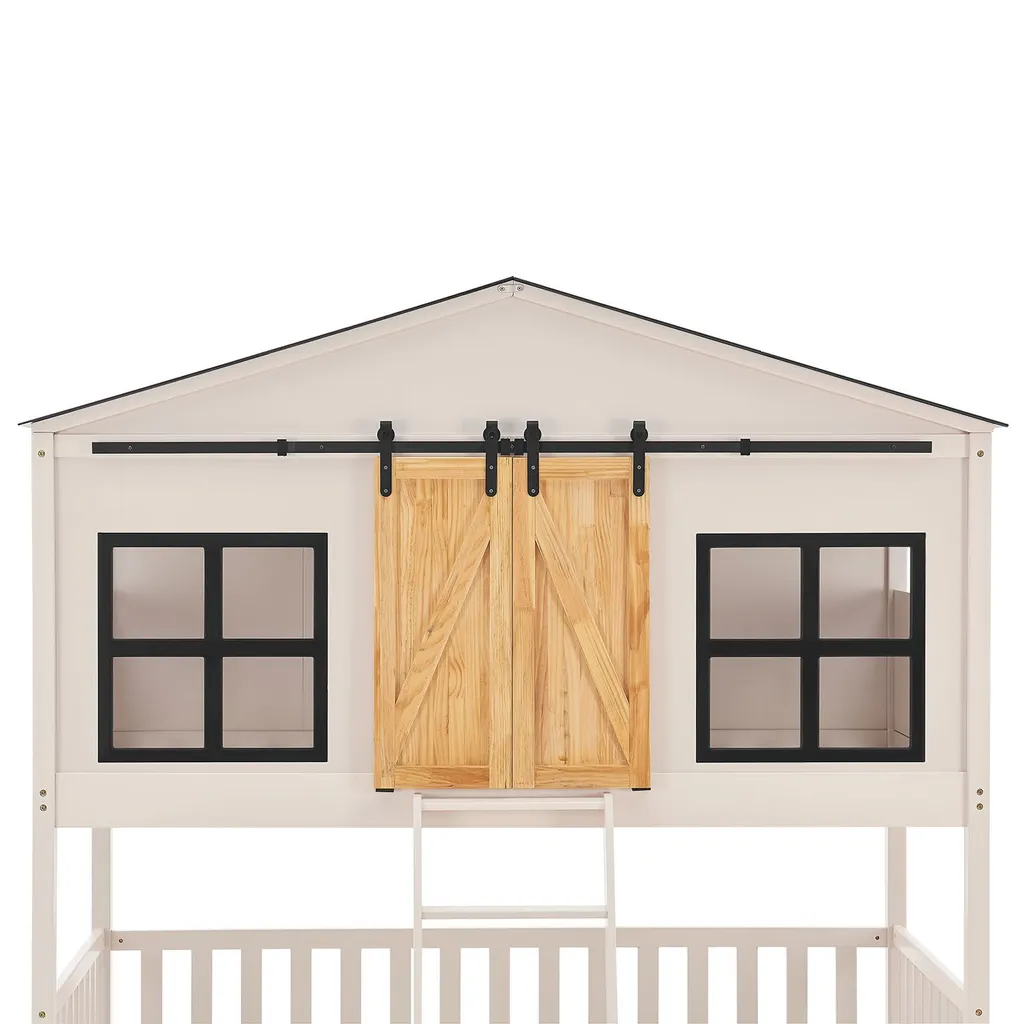 Juskys Kinderbett Farmhaus 90 X 200 Cm Mit Treppe, Dach & Fenster – Hochbett Rosa Für Kinder – Lattenrost Bis 150 Kg – Hausbett Aus Massivholz 17 Juskys Kinderbett Farmhaus 90 X 200 Cm Mit Treppe, Dach & Fenster – Hochbett Rosa Für Kinder – Lattenrost Bis 150 Kg – Hausbett Aus Massivholz – Bild 15