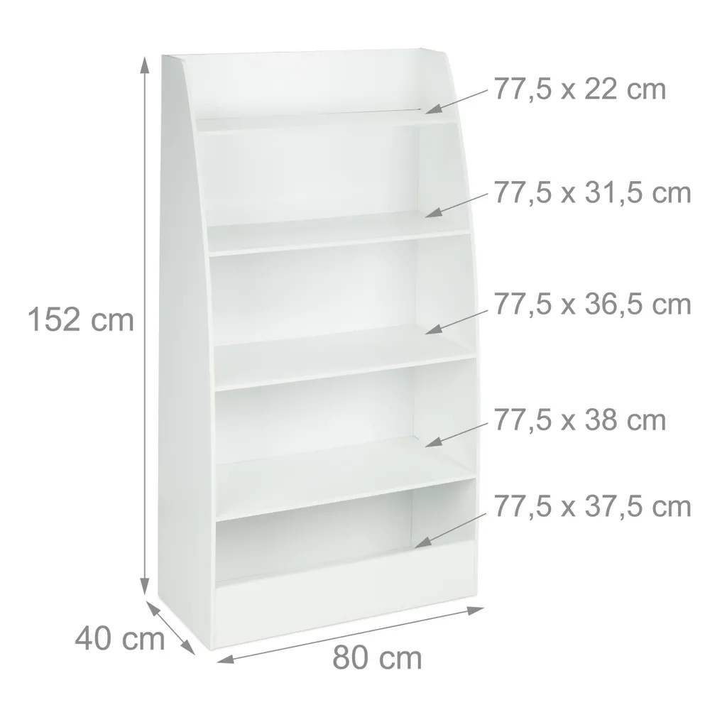 Relaxdays Bücherregal Kinder Weiß 6 Relaxdays Bücherregal Kinder Weiß – Bild 4