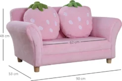 HOMCOM Kindersofa Kindersessel Sofa Couch Kinder Stuhl Kinderzimmer Softsofa Doppelsofa Einzelsofa(Erdbeersofa) -Barbie Store 76309521a0ab568dfcf6b28763297ecc