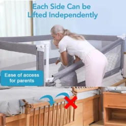 Zehnhase Bettgitter Länge 140 Cm 1 Seite Bettschutzgitter Kinderbettgitter Babybettgitter, Absturzsicherung Für Kinder, Baby, Grau -Barbie Store 769618c5a2ee42a6b363d6d355aa3c88