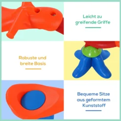 HOMCOM Kinder Gartenwippe 360° Drehbare Wippe Karussellwippe Für 3-8 Jahre Kunststoff Mehrfarbig 126 X 39,5 X 66 Cm 16 HOMCOM Kinder Gartenwippe 360° Drehbare Wippe Karussellwippe Für 3-8 Jahre Kunststoff Mehrfarbig 126 X 39,5 X 66 Cm -Barbie Store 76a85e833485cb79020b2f62f69aeb0a