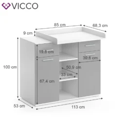 Vicco Wickelkommode Leonie Weiß Grau 113 X 109 X 70 Cm Holzwerkstoff 11 Vicco Wickelkommode Leonie Weiß Grau 113 X 109 X 70 Cm Holzwerkstoff -Barbie Store 787b3f066a27e5c8bd2311fd8cdb5175