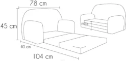 Kindersofa "MINI" Zum Aufklappen PIK Türkis W386 58 FORTISLINE -Barbie Store 78ab13f5ed33866148e3843566ee8940