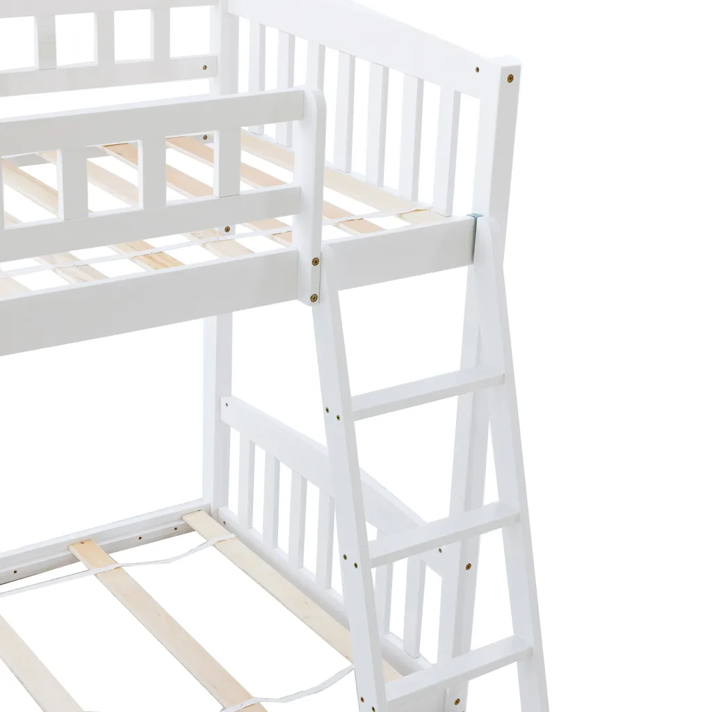 Merax Etagenbetten 90x200cm/90x200cm Hochbett Für 2 Kinder, Doppel Stockbett Teilbar Zu 2 Einzelbetten, Kinderbett Mit Rutsche Und Lattenrost, Weiß 10 Merax Etagenbetten 90x200cm/90x200cm Hochbett Für 2 Kinder, Doppel Stockbett Teilbar Zu 2 Einzelbetten, Kinderbett Mit Rutsche Und Lattenrost, Weiß – Bild 8