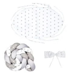 Babynest Neugeborene Nestchen Baby – Velvet Kuschelnest Mit Zopf Kissen Zerlegbares Set Zweiseitig Babynestchen Babybett 75X45, Sterne -Barbie Store 7b91949a184dfac40a9bf3fd18f88e45