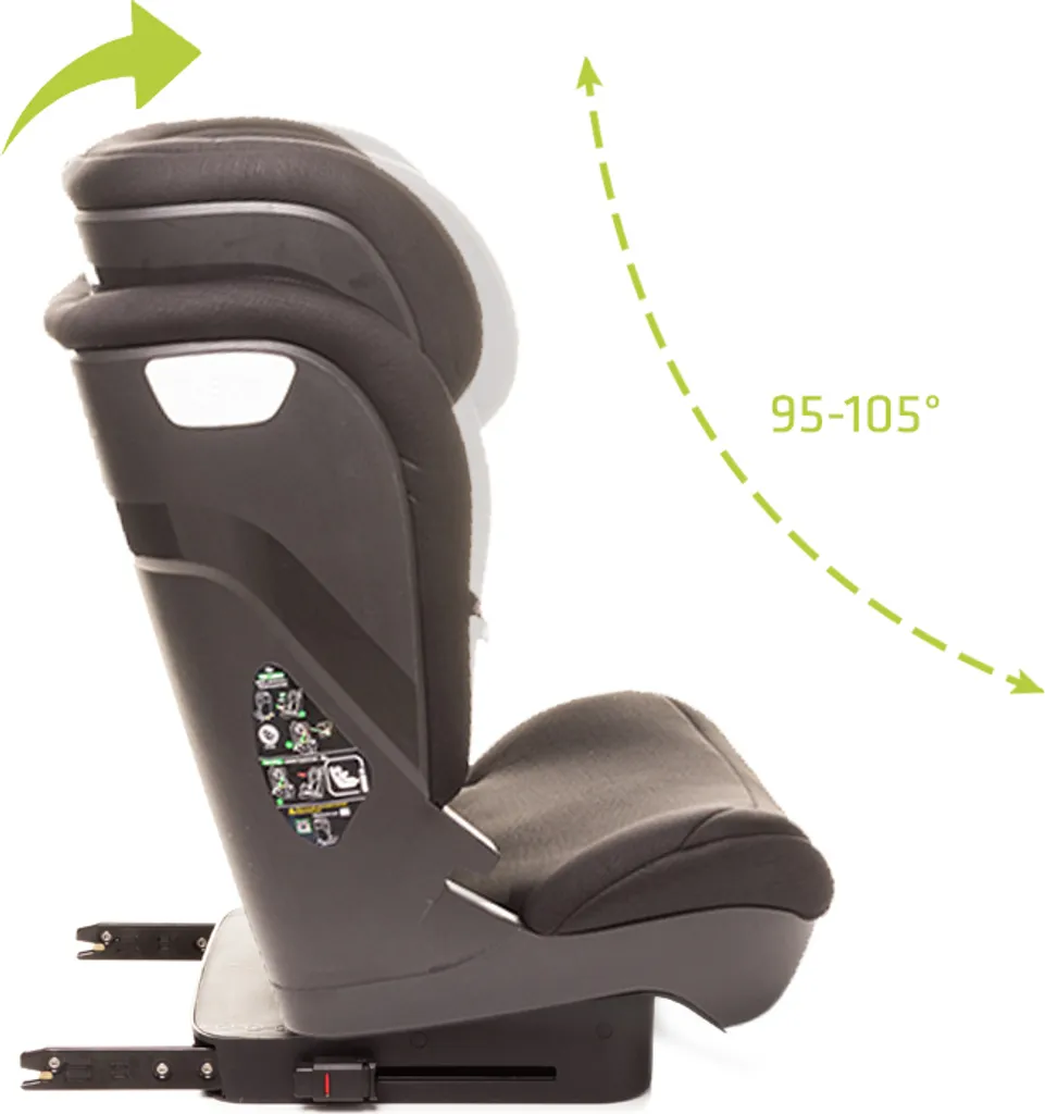 Kindersitz APP-FIX 100-150CM I-SIZE 15-36kg Norm ECE R129, 3 - 12 Jahre, Isofix Seitenprotektoren, Zusätzlicher Kopfschutz, Neigungsverstellung Farbe: Schwarz 8 Kindersitz APP-FIX 100-150CM I-SIZE 15-36kg Norm ECE R129, 3 - 12 Jahre, Isofix Seitenprotektoren, Zusätzlicher Kopfschutz, Neigungsverstellung Farbe: Schwarz – Bild 6