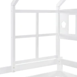 Merax Kinderbett Miki Hochbett Mit Leiter Und Schubladen, Inkl. Lattenrost Und Rausfallschutz, Hausbett 160x80cm Kinderhaus Jugendbett Spielbett Aus Massivholz, Weiß -Barbie Store 7eaebf953c6dc5430feda4e1d639c0fd