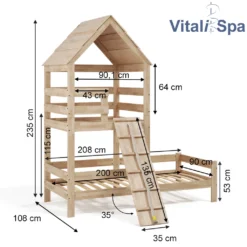 VitaliSpa Spielturmbett – Kinderbett Inkl. Matratze 90x200 Cm, Hochbett – Buche Massivholz -Barbie Store 7ecc67e0e275ec3f87129ff5a7d546f4