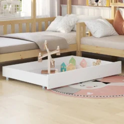 Merax Kinderbett 90x200cm/140x70cm Hausbett Mit Schubladen Und Regalen, Zaun Und Lattenrost, Spielbett Kinderhaus Aus Kiefernholz Für Zwei Kinder, Natur -Barbie Store 7f82e67bc0ca3724445f09bee39945a8