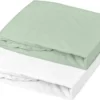 Domiva 2er-Set Spannbettlaken - 70 X 140 Cm - Jersey - Weiß/Graugrün -Barbie Store 81515dea72df610d988ec91139c566e5