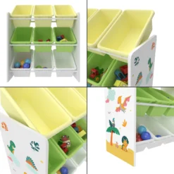 Kinderregal Muxía Mit 9 Aufbewahrungsboxen Spielzeugregal Mit Dinosaurier-Motiv Spielregal Weiß Grün Gelb Kinderzimmer Organizer 13 Kinderregal Muxía Mit 9 Aufbewahrungsboxen Spielzeugregal Mit Dinosaurier-Motiv Spielregal Weiß Grün Gelb Kinderzimmer Organizer -Barbie Store 81f41fe16ff51e6d9869df191d1d8386