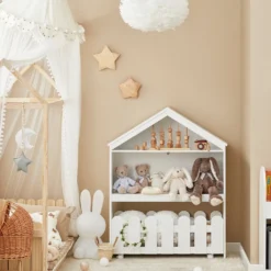 SoBuy KMB52-W Kinderregal Set 2-teilig Aufbewahrungsregal Für Kinder Spielzeugregal Bücherregal Mit Rollen Kinder Spielzeug-Organizer Regal Kinderzimmer Möbel BHT Ca.: 91x114x30cm -Barbie Store 8282a38b3e403f67479e2b28984800cb