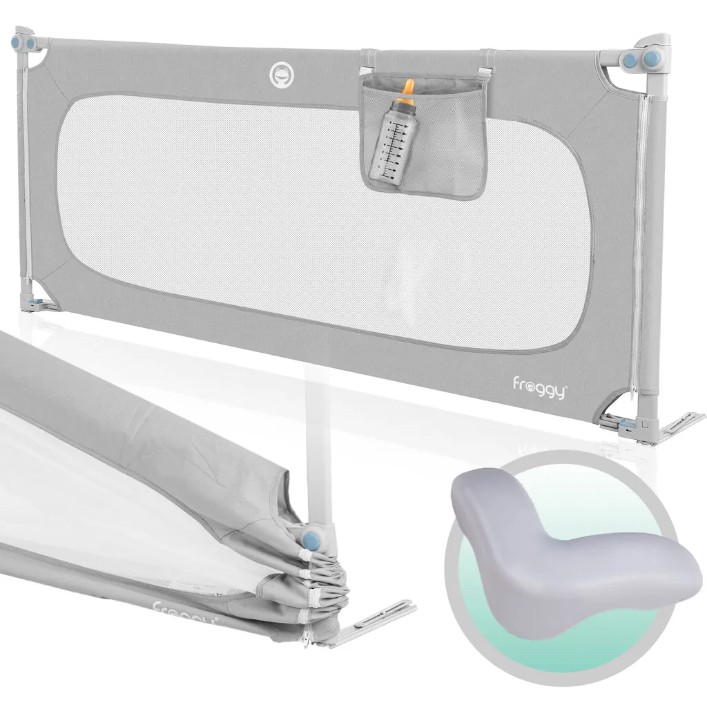 FROGGY Bettgitter 200cm Höhenverstellbar 73-105cm Baby Bettschutzgitter Für Kinder- & Elternbetten Geeignet 3 FROGGY Bettgitter 200cm Höhenverstellbar 73-105cm Baby Bettschutzgitter Für Kinder- & Elternbetten Geeignet