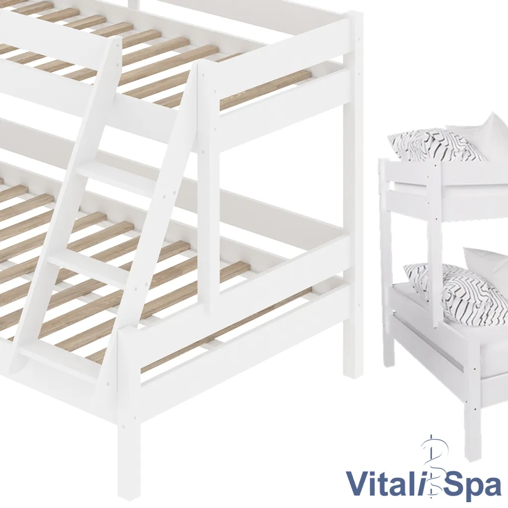 VITALISPA Kinderbett EVEREST Etagenbett Weiß Hochbett Spielbett Massiv Stockbett 8 VITALISPA Kinderbett EVEREST Etagenbett Weiß Hochbett Spielbett Massiv Stockbett – Bild 6