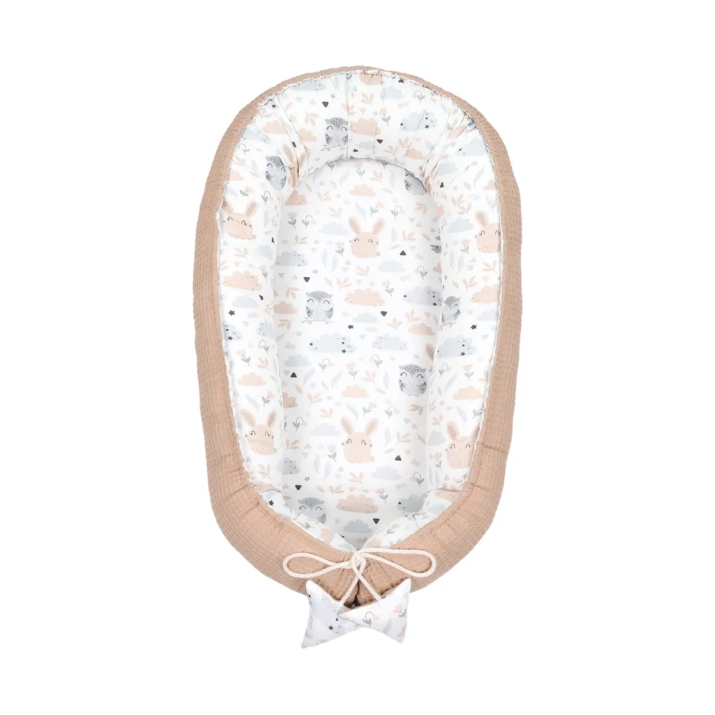 Babynestchen Set Neugeborene 90x50 Cm Waffelbaumwolle - Kuschelnest Baby Nestchen 5-teilig Kokon Eule Braun 7 Babynestchen Set Neugeborene 90x50 Cm Waffelbaumwolle - Kuschelnest Baby Nestchen 5-teilig Kokon Eule Braun – Bild 5