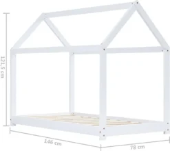 VidaXL Kinder-Bettgestell Weiß Massivholz Kiefer 70 X 140 Cm -Barbie Store 874d5489b15a5b8717eb5a79fb051f4e