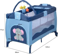 COSTWAY Reisebett Klappbar Babyreisebett Kinderreisebett Mit Rollen Babybett Kinderbett Inkl. Spielbogen Tragetasche Wickelauflage Blau -Barbie Store 87658b598d97b239c8642f201d804529