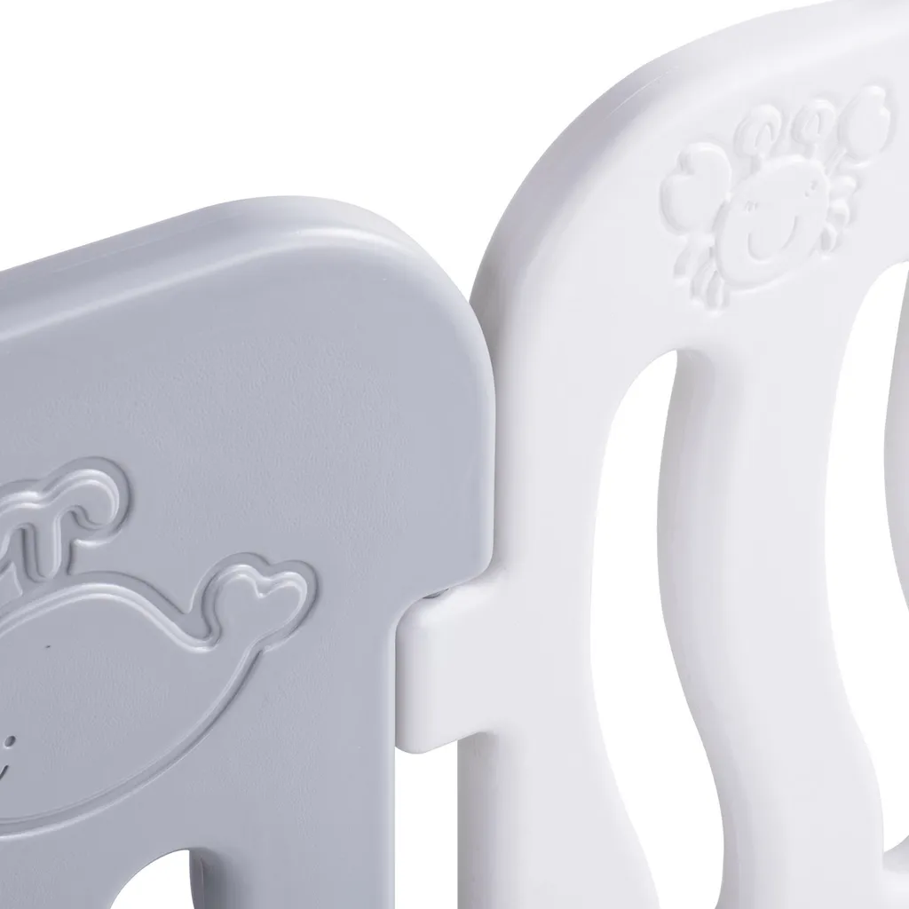 Baby Vivo Laufgitter Aus Kunststoff 12 Elemente Mit Tür In Grau / Weiß - Milo 6 Baby Vivo Laufgitter Aus Kunststoff 12 Elemente Mit Tür In Grau / Weiß - Milo – Bild 4