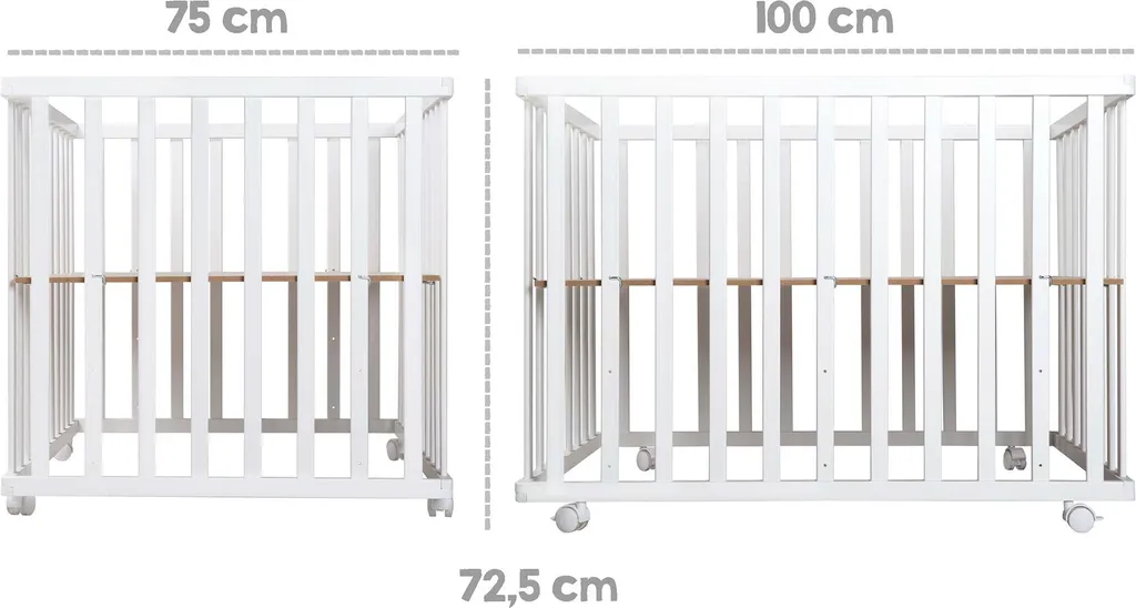 Roba Laufgitter Klappbar, Bicolor, 75x100 Cm, Platzsparendes Spielgitter Inkl. Rollen, Holz 9 Roba Laufgitter Klappbar, Bicolor, 75x100 Cm, Platzsparendes Spielgitter Inkl. Rollen, Holz – Bild 7