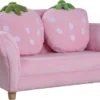 HOMCOM Kindersofa Kindersessel Sofa Couch Kinder Stuhl Kinderzimmer Softsofa Doppelsofa Einzelsofa(Erdbeersofa) -Barbie Store 892f376fb313aa6cbe3ef21a3ed9f324