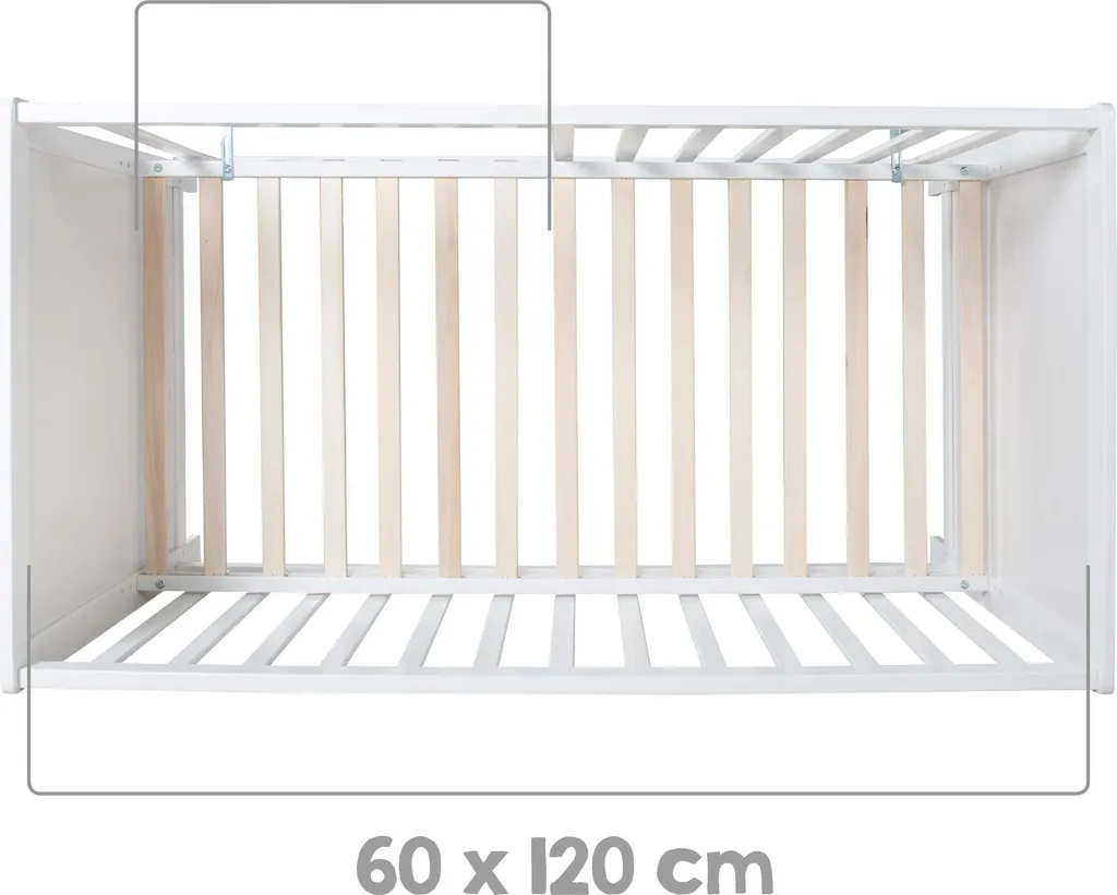 Roba Mulitfunktionsbett Sterne Grau Mit Beistellfunktion, Lattenrost, Matratze, Bettreduzierer, Himmel, Himmelstange, Kinderbett, Anstellbett, Babybett, Höhenverstellbar, Liegefläche 60x120 Cm, Weiß 11 Roba Mulitfunktionsbett Sterne Grau Mit Beistellfunktion, Lattenrost, Matratze, Bettreduzierer, Himmel, Himmelstange, Kinderbett, Anstellbett, Babybett, Höhenverstellbar, Liegefläche 60x120 Cm, Weiß – Bild 9