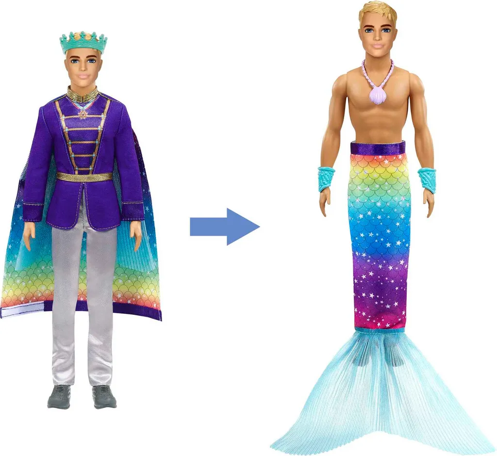 Barbie Ken Dreamtopia 2-in-1 Prinz & Meermann Puppe, Anziehpuppe 6 Barbie Ken Dreamtopia 2-in-1 Prinz & Meermann Puppe, Anziehpuppe – Bild 4