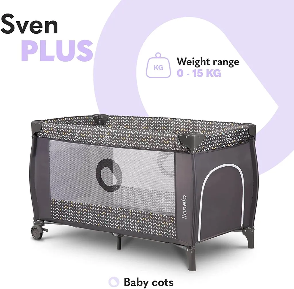 Reisebett Lionelo Sven Plus Grey Scandi Babybett Kinderbett Mit Wickelablage Klappbar 7 Reisebett Lionelo Sven Plus Grey Scandi Babybett Kinderbett Mit Wickelablage Klappbar – Bild 5