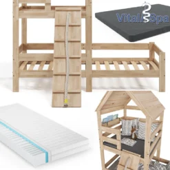 VitaliSpa Spielturmbett – Kinderbett Inkl. Matratze 90x200 Cm, Hochbett – Buche Massivholz -Barbie Store 9194676ae0a67ab54606a78235aeaa2a