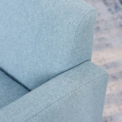 HOMCOM Kindersessel Kindersofa Mit Dickem Schaumstoff Und Dicken Sitzkissen Kindercouch Stuhl Liegesofa Mit Anti-Rutsch-Füßen Für 3-8 Jahre Kinder Holz Leinen Schaumstoff Blau 49x45x44,5 Cm -Barbie Store 9334520050000ad8161c980ef379caf7